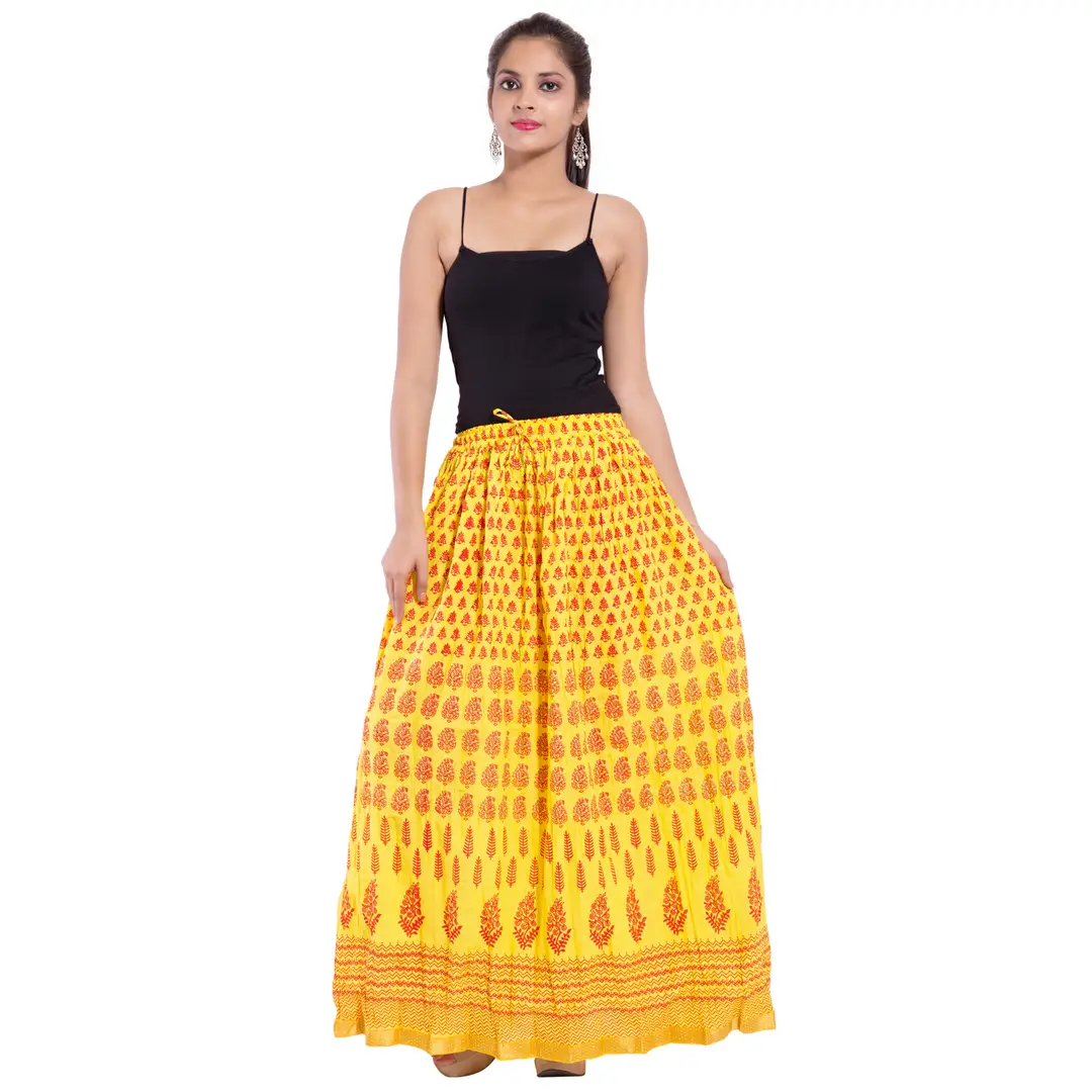 Yellow N White Embroidered Skirt Set - ZERESOUQ.COM